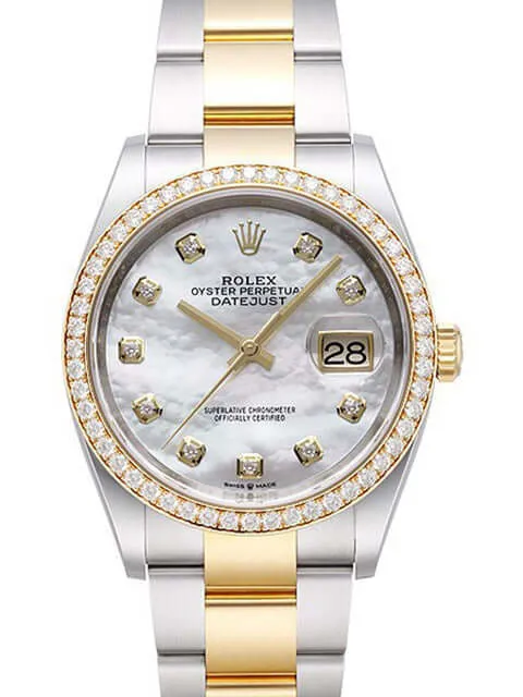 Rolex Datejust 36 126283RBR Diamantlünette Perlmutt DIA