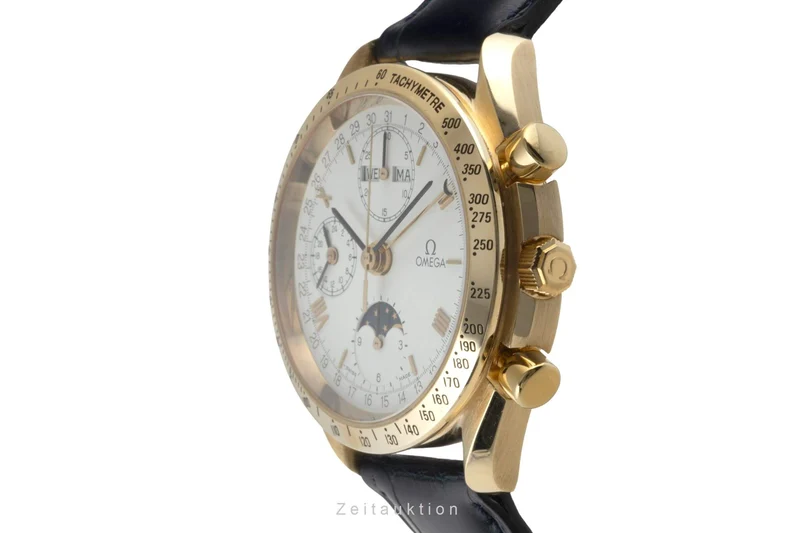 Omega Speedmaster chronograph 18 ct gold automatic men's watch 3131.20 LP: 21300EUR [2401943]