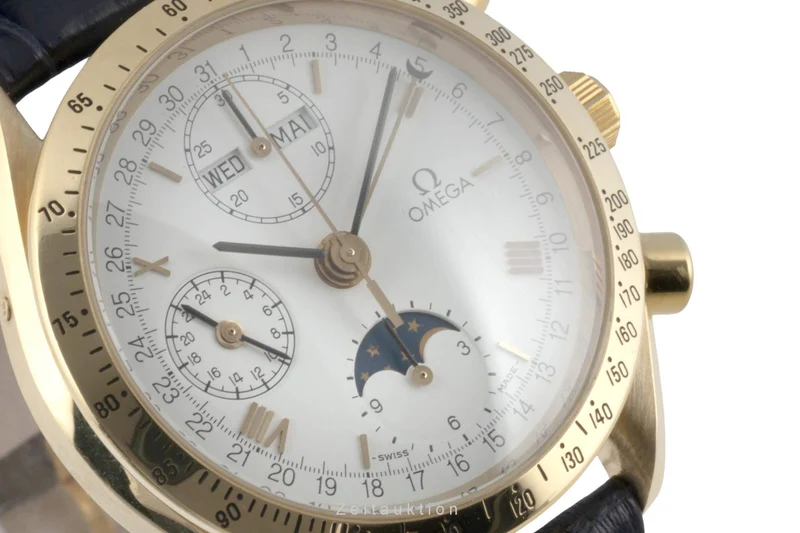 Omega Speedmaster chronograph 18 ct gold automatic men's watch 3131.20 LP: 21300EUR [2401943]