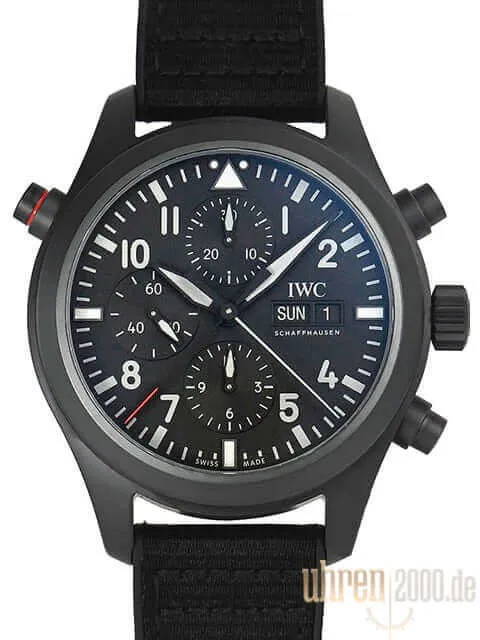 IWC Pilots Watch Double Chronograph Top Gun Ceratanium IW371815