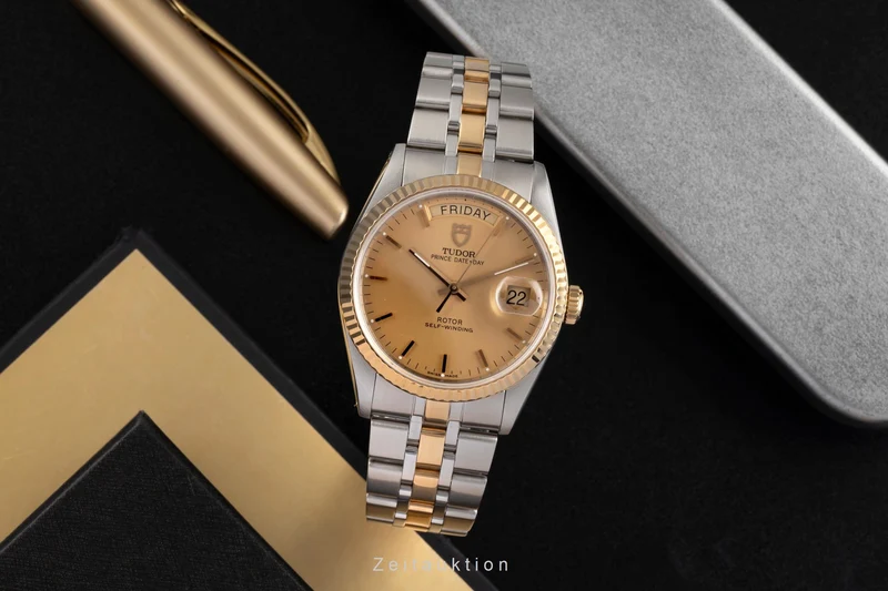 Tudor Date-Day steel / gold automatic men's watch 76213 [2503251]