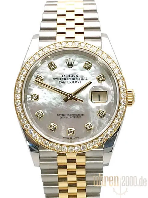 Rolex Datejust 36 126283RBR Diamantlünette Perlmutt DIA Jubile-Band