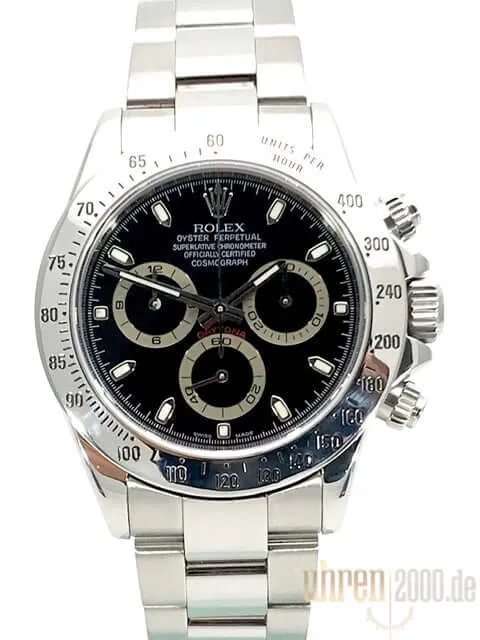 Rolex Daytona Edelstahl 116520 Schwarz LC100 aus 2007