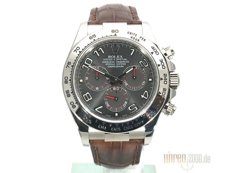 Rolex Cosmograph Daytona 116519 Weißgold Leder Slate LC100 aus 2015