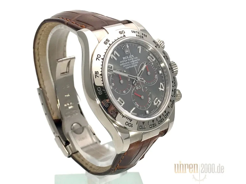 Rolex Cosmograph Daytona 116519 Weißgold Leder Slate LC100 aus 2015