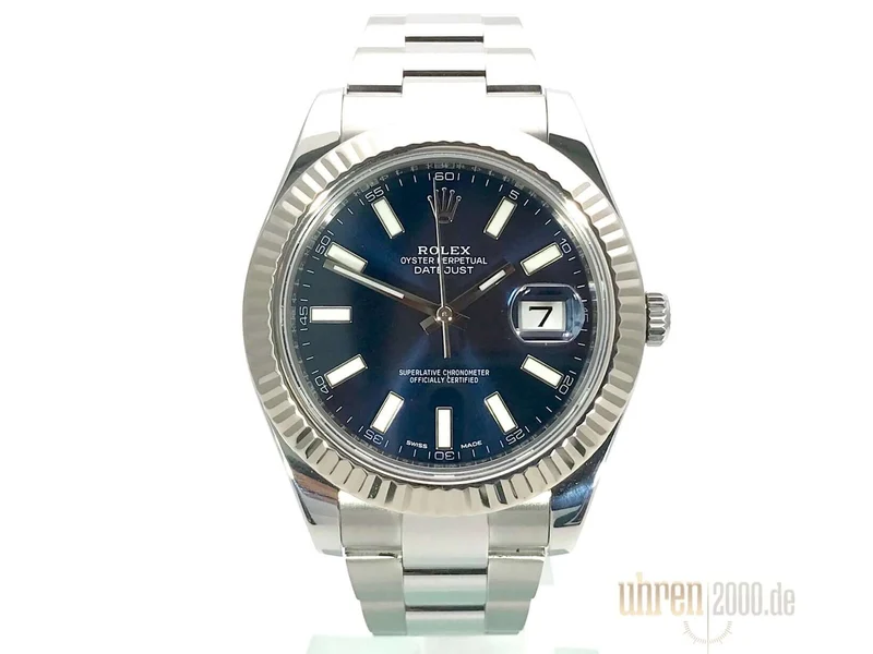 Rolex Datejust II 41 Edelstahl Weißgold 116334 Blau aus 2015
