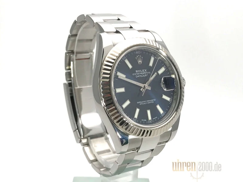 Rolex Datejust II 41 Edelstahl Weißgold 116334 Blau aus 2015