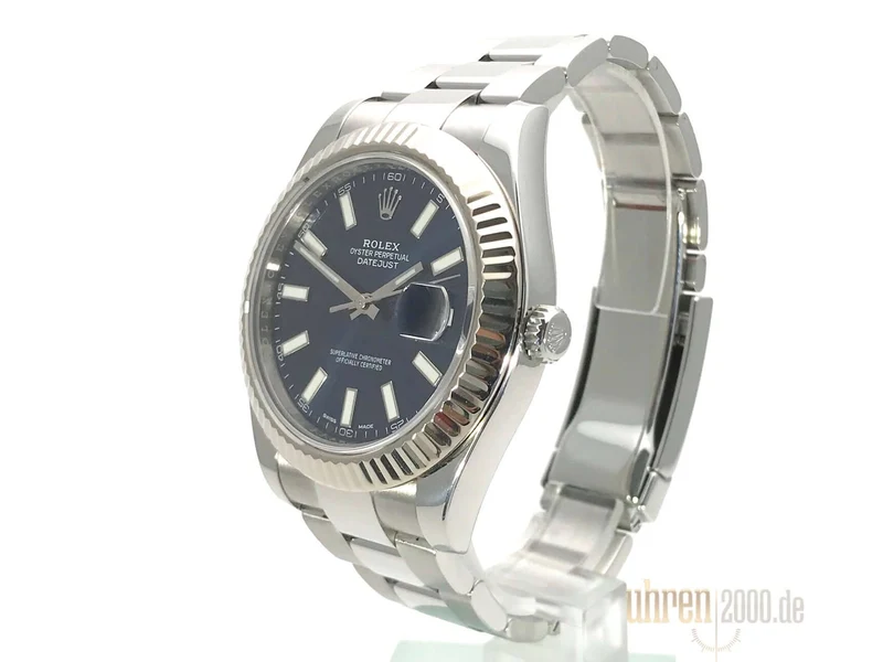 Rolex Datejust II 41 Edelstahl Weißgold 116334 Blau aus 2015