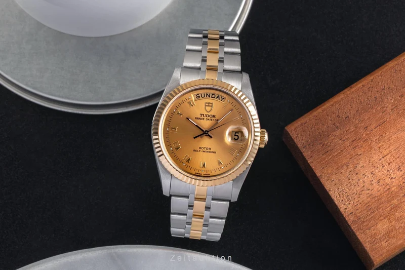 Tudor Date-Day steel / gold automatic men's watch 76213 [2503821]