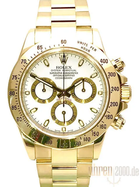 Rolex Cosmograph Daytona 116528 Gelbgold Weiß aus 2014
