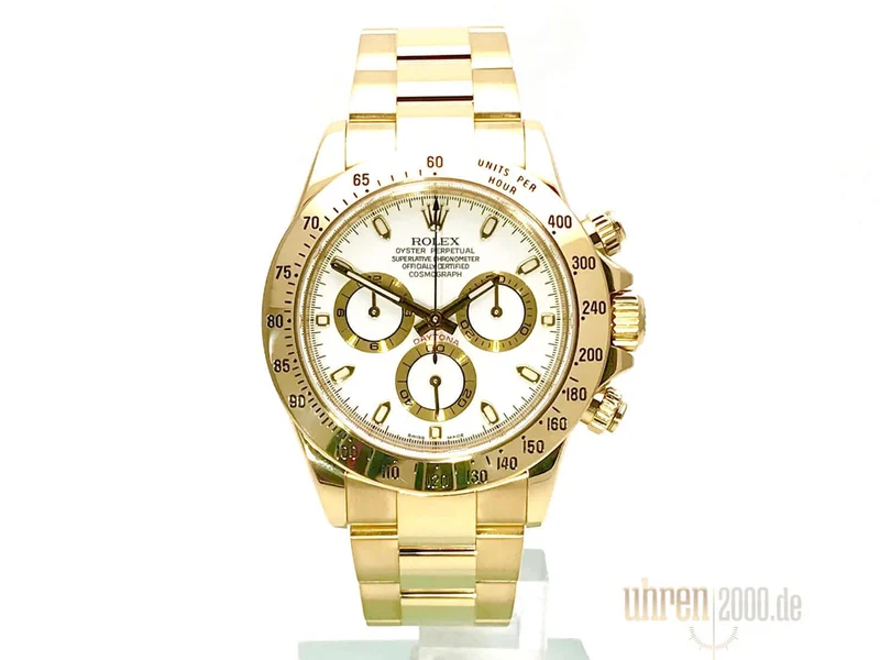 Rolex Cosmograph Daytona 116528 Gelbgold Weiß aus 2014