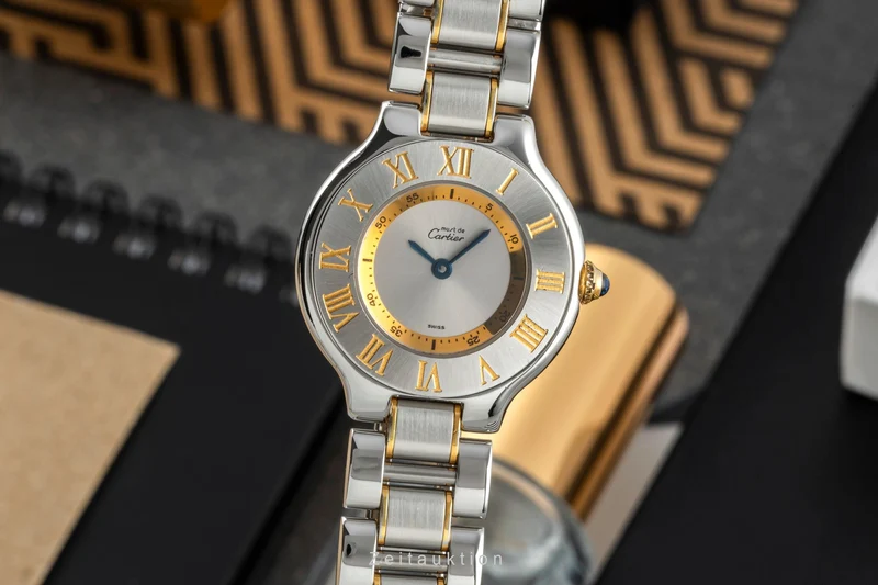 Cartier Must De Cartier 21 gilt / steel quartz women's watch W10073R6, 1340 [2400835]