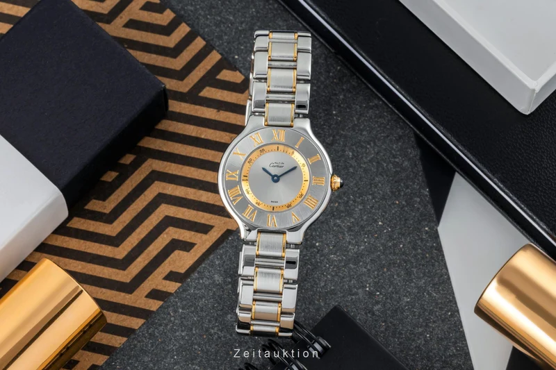 Cartier Must De Cartier 21 gilt / steel quartz women's watch W10073R6, 1340 [2400835]