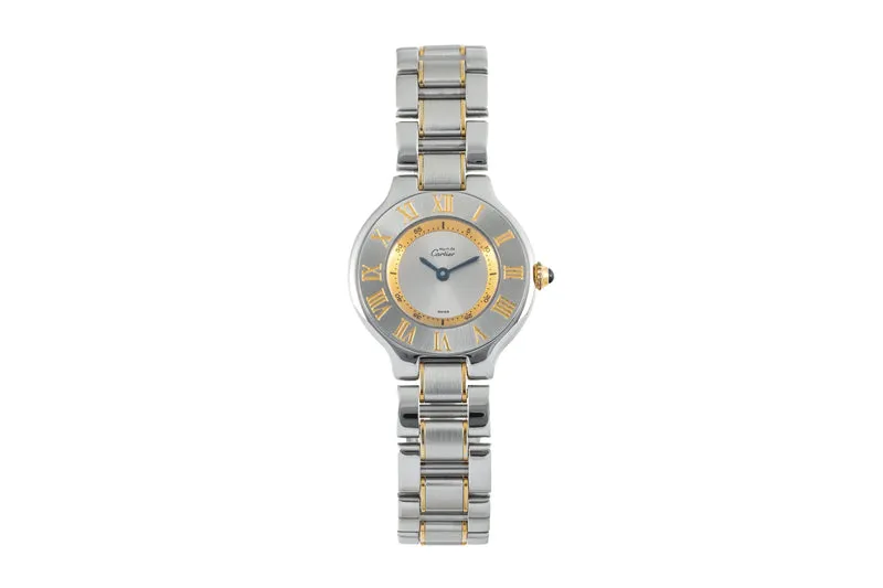 Cartier Must De Cartier 21 gilt / steel quartz women's watch W10073R6, 1340 [2400835]