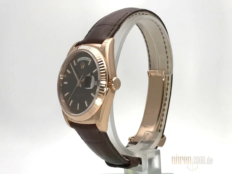 Rolex Day-Date 36 118135 Everose-Gold Leder Schoko aus 2017