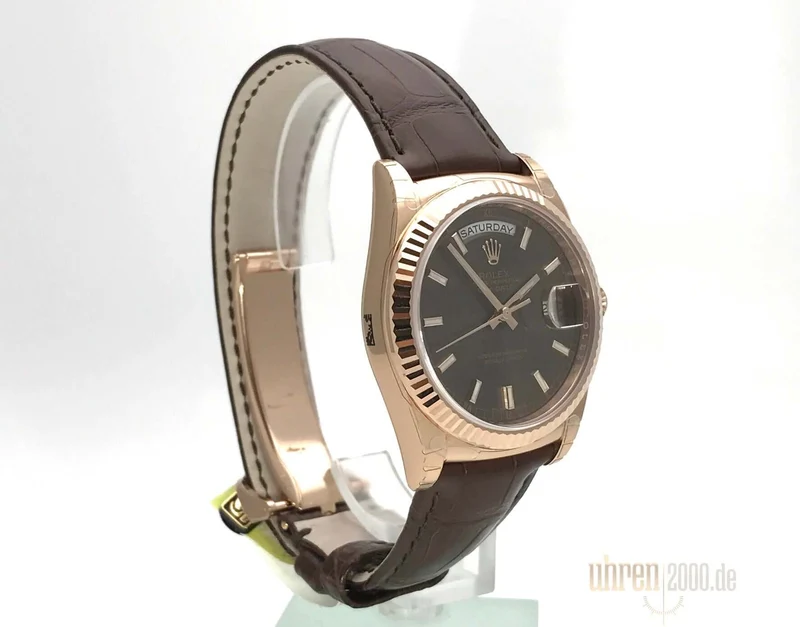 Rolex Day-Date 36 118135 Everose-Gold Leder Schoko aus 2017