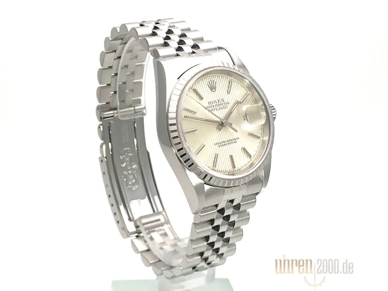 Rolex Datejust 36 16220 Silber Jubile-Band LC100 aus 2001