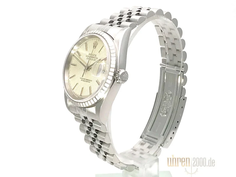 Rolex Datejust 36 16220 Silber Jubile-Band LC100 aus 2001