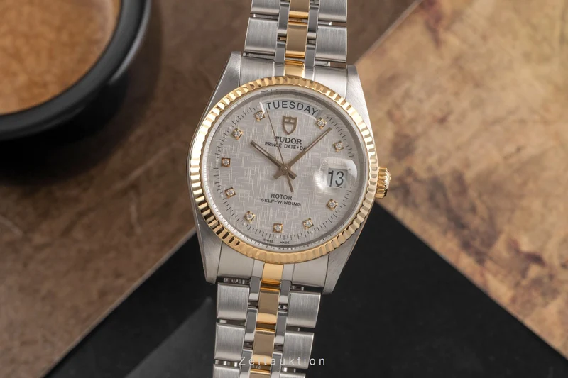 Tudor Date-Day steel / gold automatic men's watch 76213 [2503179]