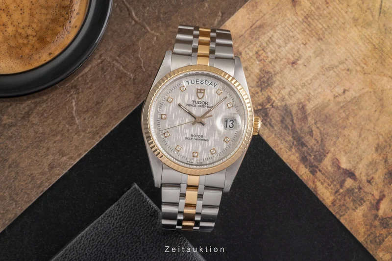 Tudor Date-Day steel / gold automatic men's watch 76213 [2503179]