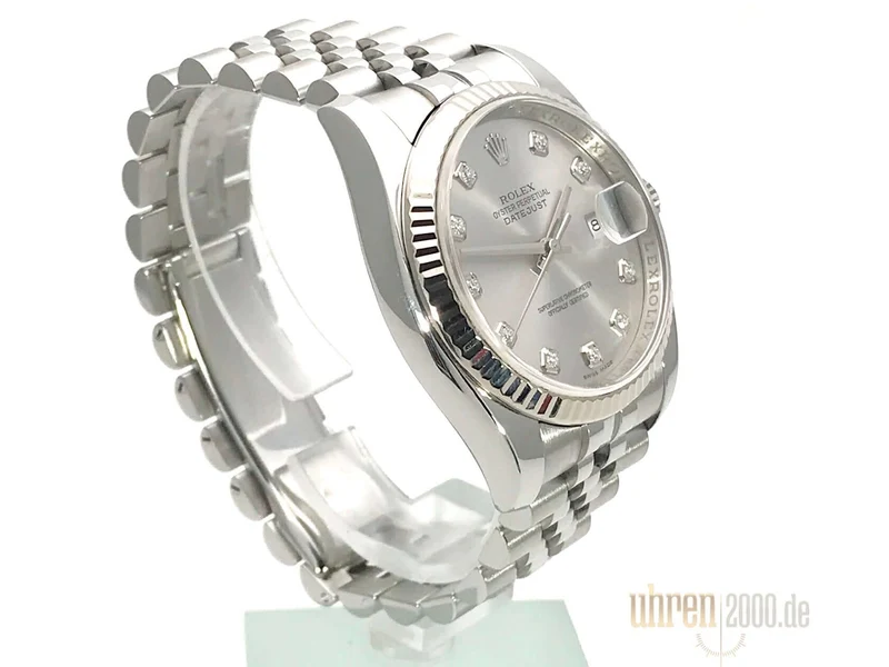 Rolex Datejust 36 Edelstahl Weißgold 116234 Silber Diamant Jubile aus 2011 LC100