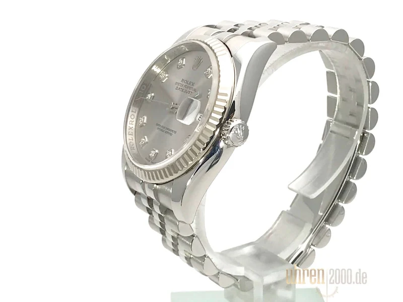 Rolex Datejust 36 Edelstahl Weißgold 116234 Silber Diamant Jubile aus 2011 LC100