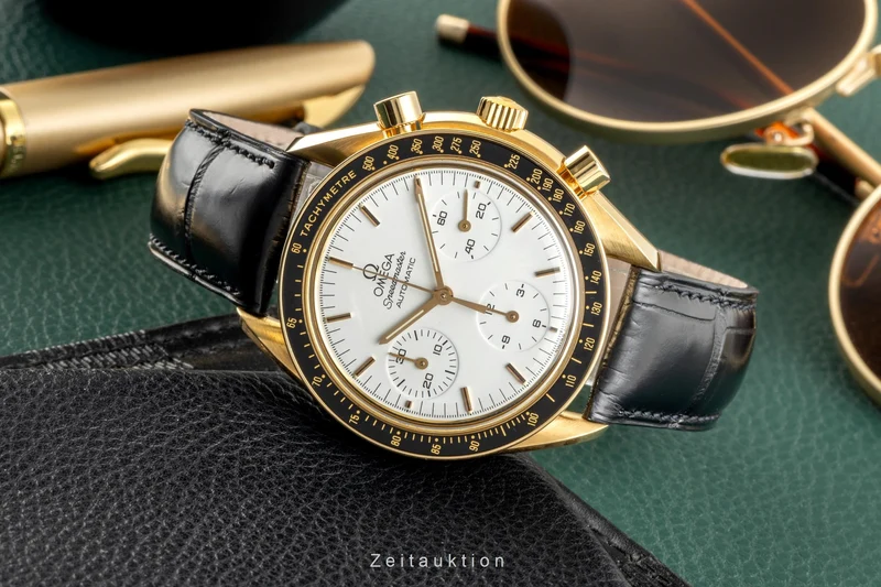 Omega Speedmaster chronograph 18 ct gold automatic men's watch 3612.20.20, 175.0032 LP: 21300EUR [2400641]