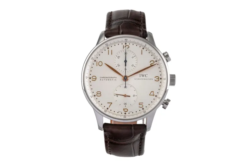 IWC Portugieser chronograph steel automatic men's watch IW371401 LP: 9100EUR [2503482]