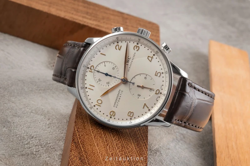 IWC Portugieser chronograph steel automatic men's watch IW371401 LP: 9100EUR [2503482]