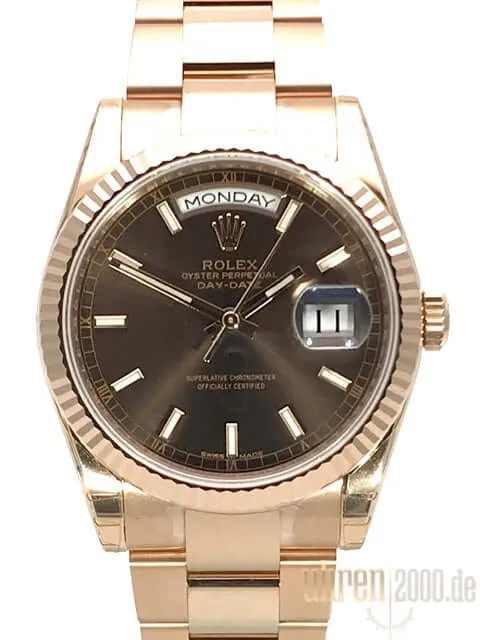 Rolex Day-Date 36 118235 Everose-Gold Choco Oyster-Band