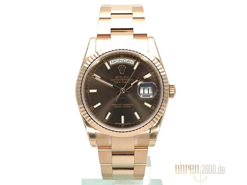 Rolex Day-Date 36 118235 Everose-Gold Choco Oyster-Band
