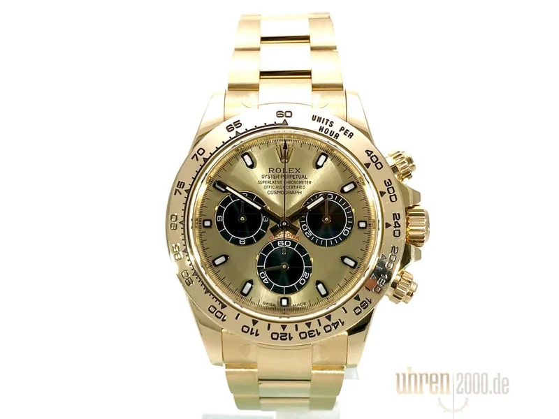 Rolex Cosmograph Daytona Gelbgold 116508 Schwarz Champagner aus 2017