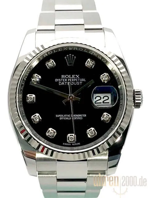Rolex Datejust 36 Schwarz Diamant 116234 ungetragen aus 2018