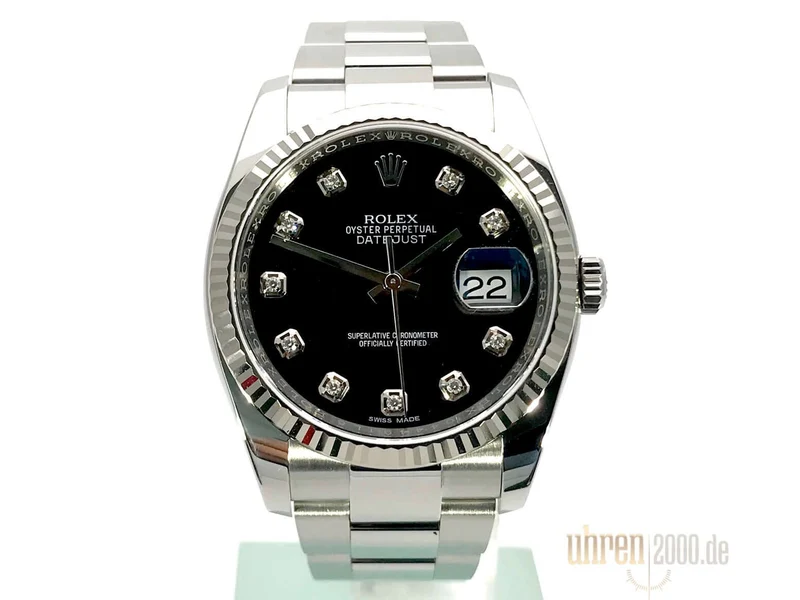 Rolex Datejust 36 Schwarz Diamant 116234 ungetragen aus 2018