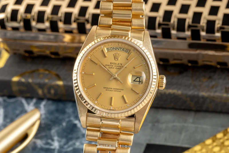 Rolex Day-Date 18 ct gold automatic men's watch 18038 LP: 34400EUR [2401645]