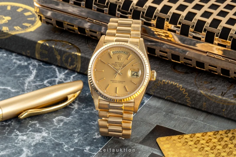 Rolex Day-Date 18 ct gold automatic men's watch 18038 LP: 34400EUR [2401645]