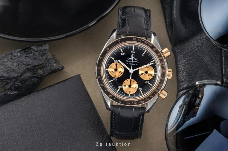 Omega Speedmaster chronograph steel / gold automatic men's watch 175.0033 LP: 8000EUR [2305254]