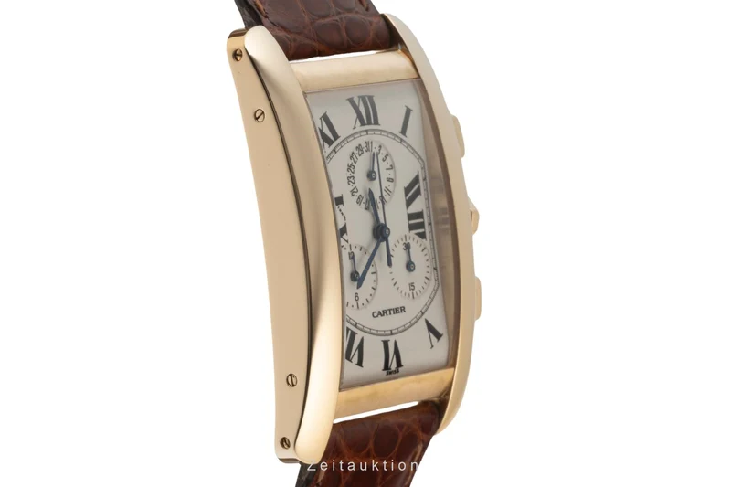 Cartier Tank Américaine chronograph 18 ct gold quartz men's watch W2601156, 1730 [2400299]