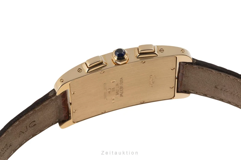 Cartier Tank Américaine chronograph 18 ct gold quartz men's watch W2601156, 1730 [2400299]
