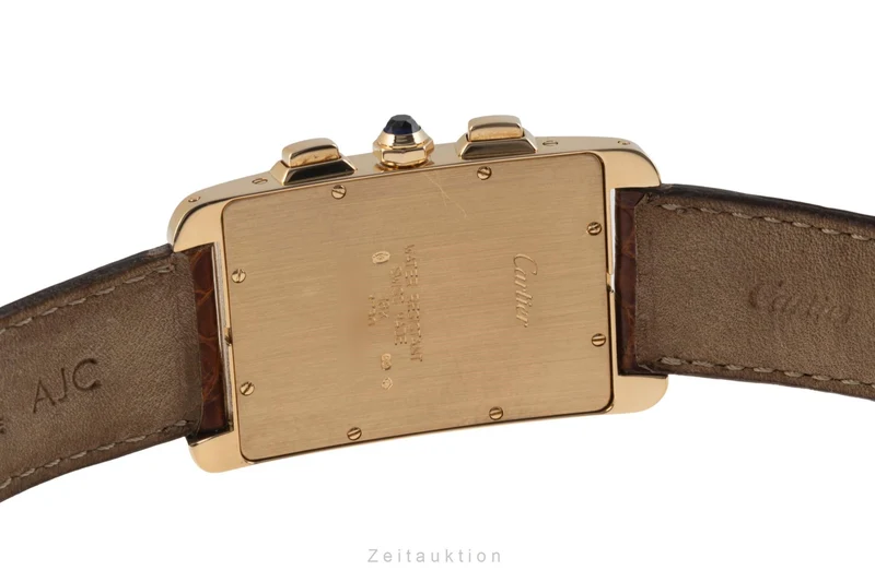 Cartier Tank Américaine chronograph 18 ct gold quartz men's watch W2601156, 1730 [2400299]