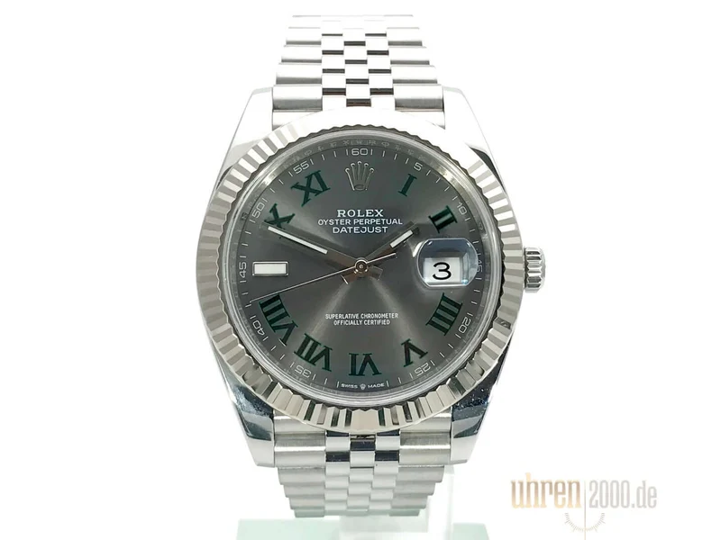 Rolex Datejust 41 Ref. 126334 Rhodium Römisch Jubile-Band aus 2018