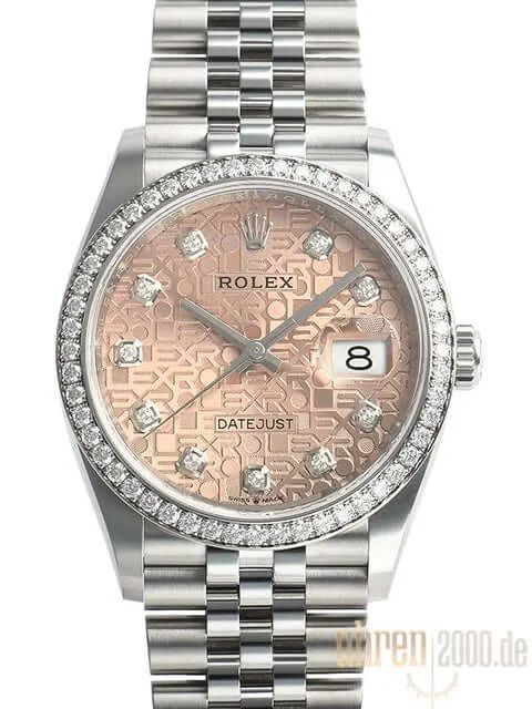 Rolex Datejust 36 Weißgold Diamant 126284RBR Pink Jubile Diamant Jubile-Band