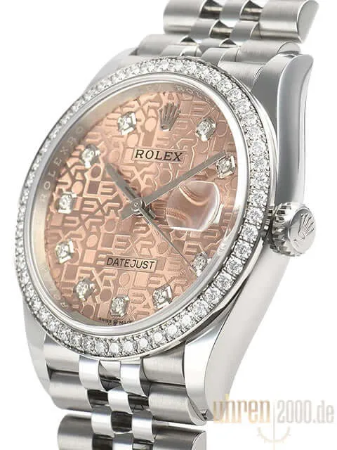 Rolex Datejust 36 Weißgold Diamant 126284RBR Pink Jubile Diamant Jubile-Band