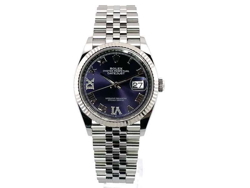 Rolex Datejust 36 Oystersteel Weißgold 126234 Purple R Diamant Jubile-Band