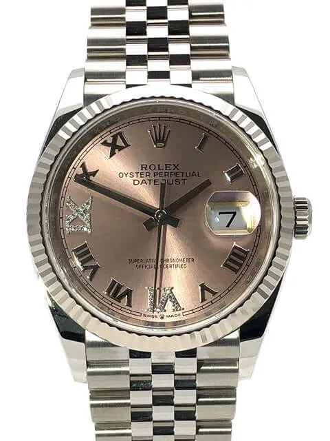 Rolex Datejust 36 Oystersteel Weißgold 126234 Pink R Diamant Jubile-Band