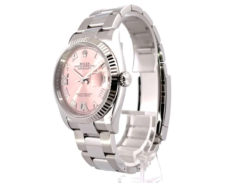 Rolex Datejust 36 Oystersteel Weißgold 126234 Pink Römisch Diamant