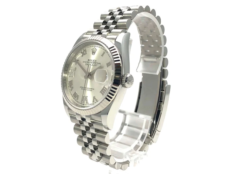 Rolex Datejust 36 Oystersteel Weißgold 126234 Silber R Diamant Jubile-Band