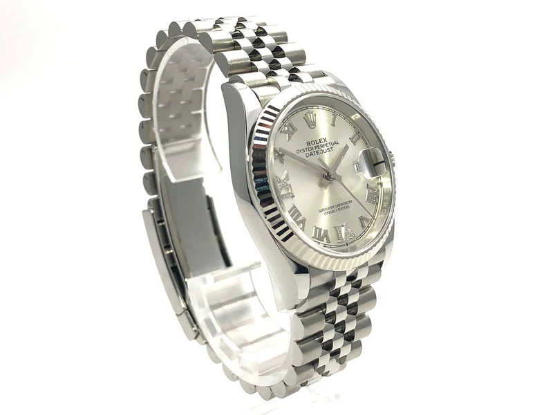 Rolex Datejust 36 Oystersteel Weißgold 126234 Silber R Diamant Jubile-Band
