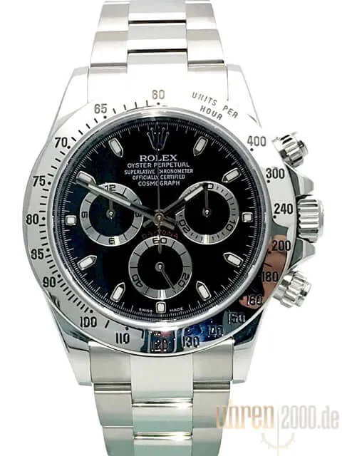 Rolex Daytona Edelstahl 116520 Schwarz LC100 aus 2013
