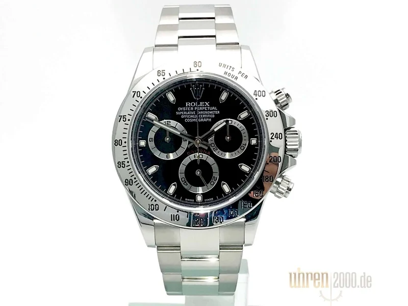Rolex Daytona Edelstahl 116520 Schwarz LC100 aus 2013